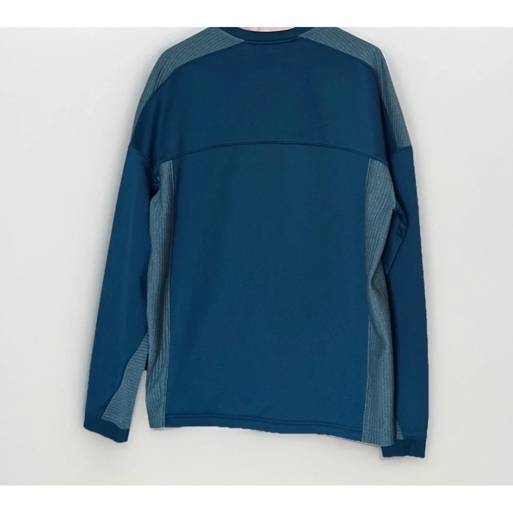 Duluth Trading Co Sweater Mens‎ L Blue Pullover Fleece Long Sleeve Casual